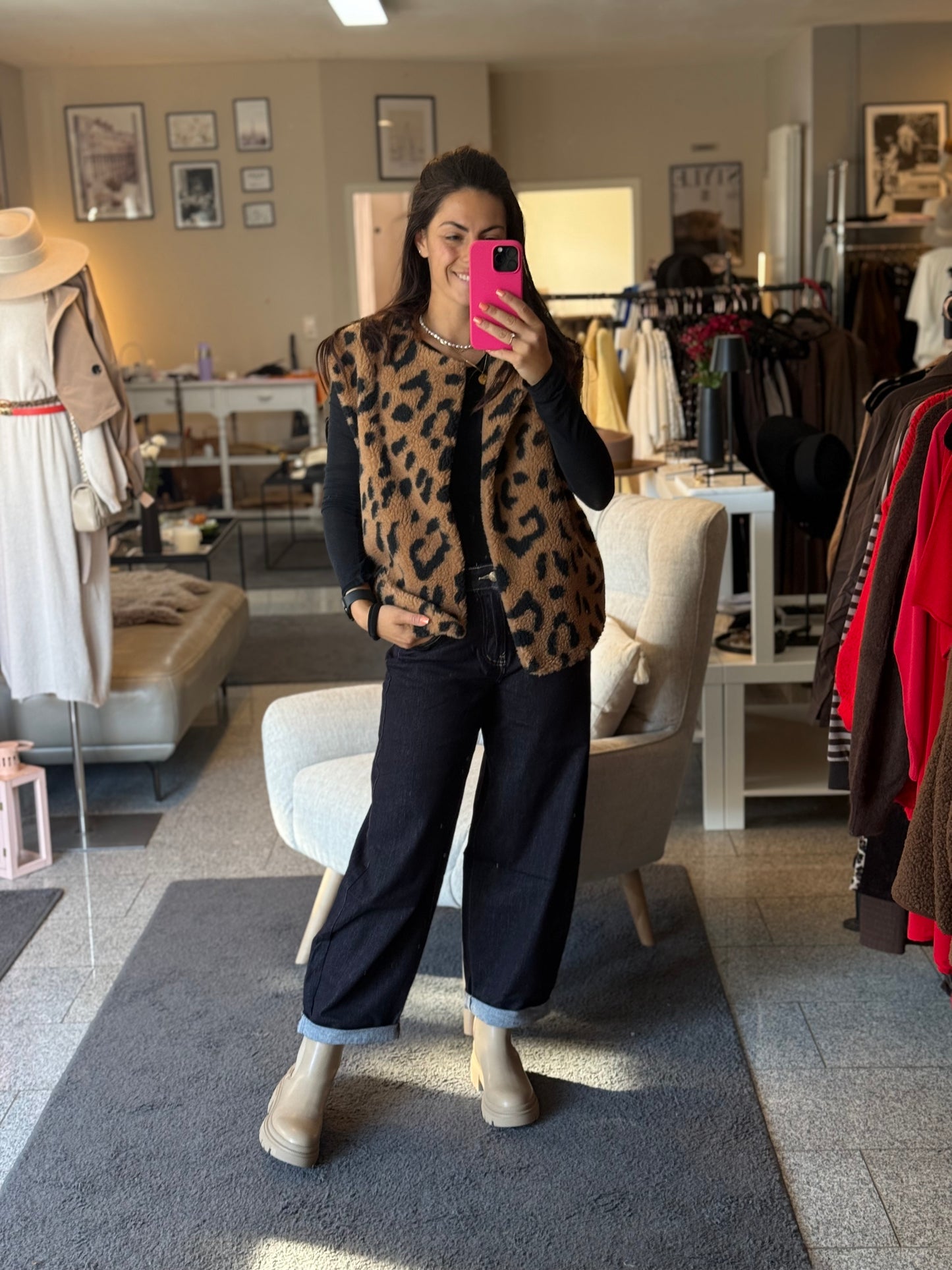 Animalprint Teddy Weste