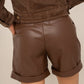 Shorts Lederoptik Chocolat