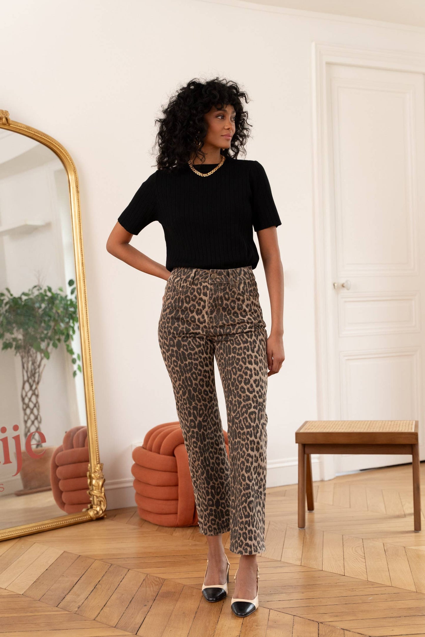 Mom fit Jeans Animalprint Leopard